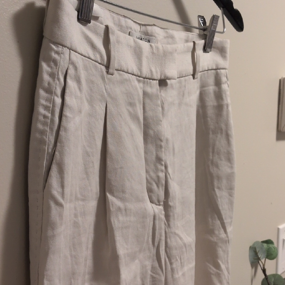Aritzia Babaton Sadiki  Linen Blend Wide Leg Pants